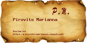 Pirovits Marianna névjegykártya